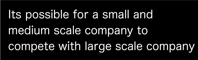 Its possible for a small and medium scale company to compete with large scale company